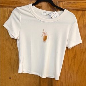 Hippie Rose Cream Coffee Graphic Tee